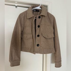 Zara cropped felt jacket